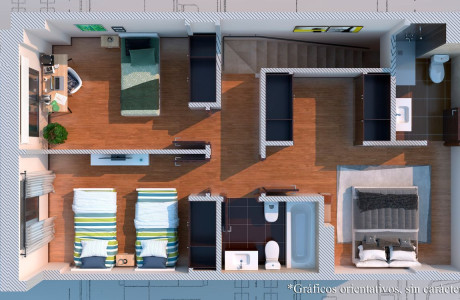 Chalet adosado en venta en calle Degaña , 19