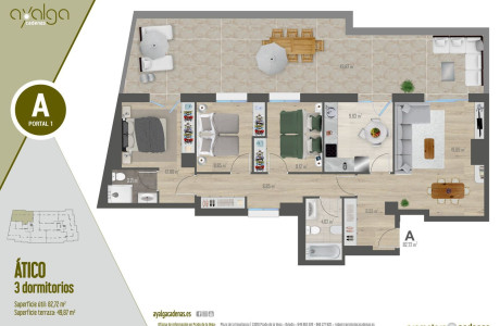 Ático en venta en calle de las flores, 1