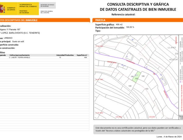 Urban land For sell in Barlovento in Santa Cruz de Tenerife 