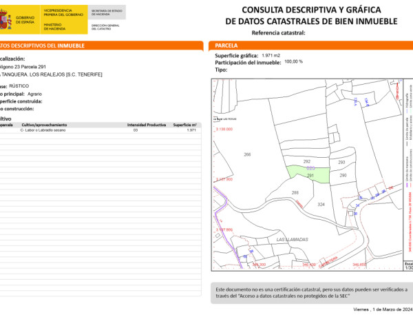 Rustic land For sell in Realejo Alto in Santa Cruz de Tenerife 