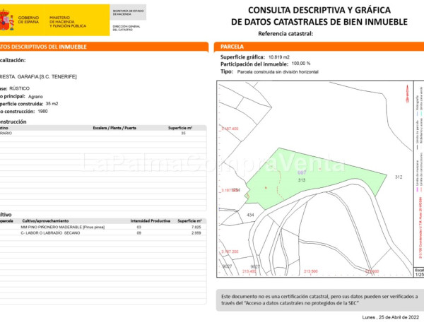 Rustic land For sell in Garafia in Santa Cruz de Tenerife 