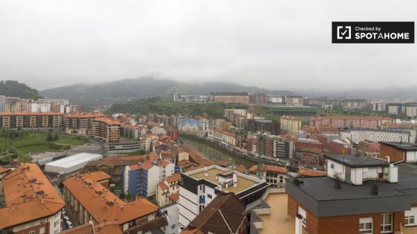 Amplia habitación en un apartamento de 3 dormitorios en Casco Viejo, Bilbao