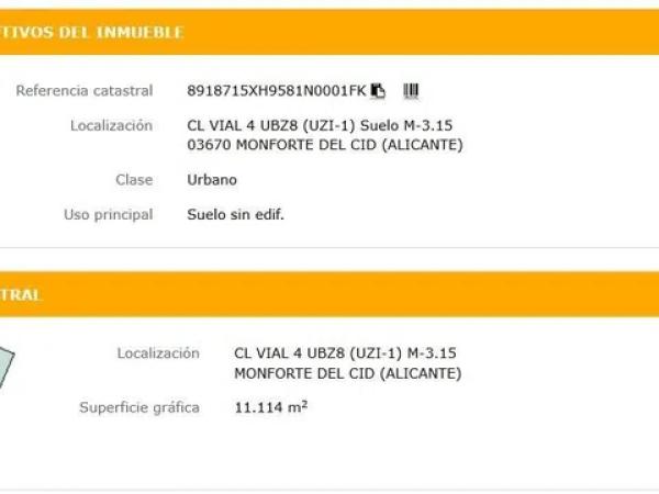 Terreno en Monforte del Cid