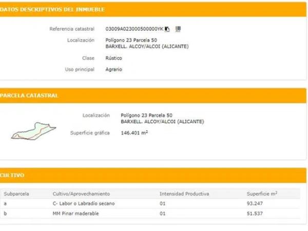 Terreno en Partida Barxell s/n