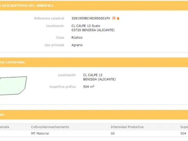 Terreno en calle Calp, 12