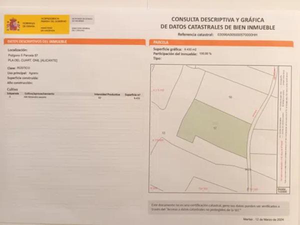 Terreno en Cm Partida Pla de Cuart 23 poligono 5 parcela 53 001201800yh07h - 5/53