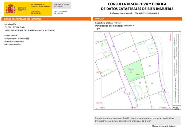 Terreno en calle Coll d'Or, 8