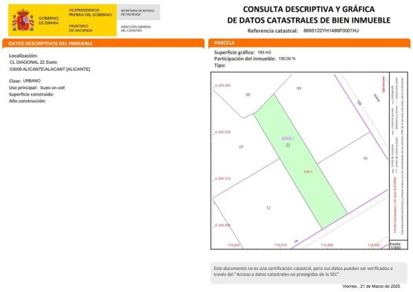 Terreno en calle Diagonal, 22