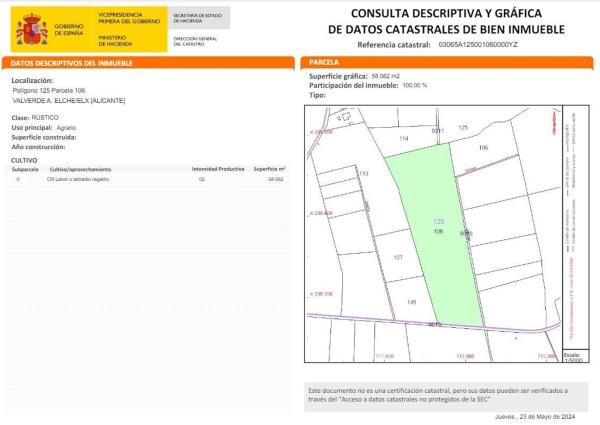 Terreno en Partida Valverde Bajo, 106