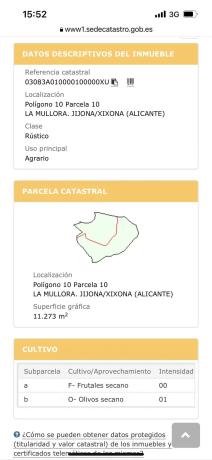 Terreno en Partida Serratella, km 0