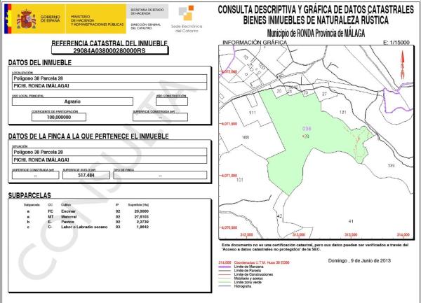 Terreno en carretera El Burgo, km 5