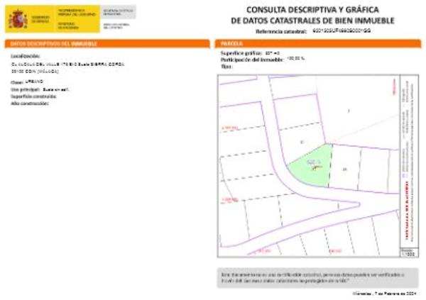 Terreno en calle Alcalá del Valle, 176