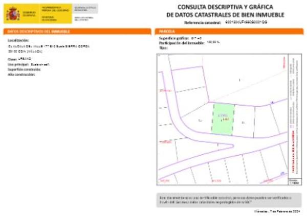 Terreno en calle Alcalá del Valle, 176