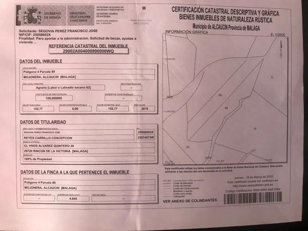 Terreno en Espino s/n