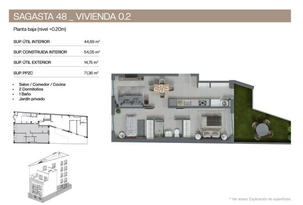 Piso en venta en Sagasta, 48