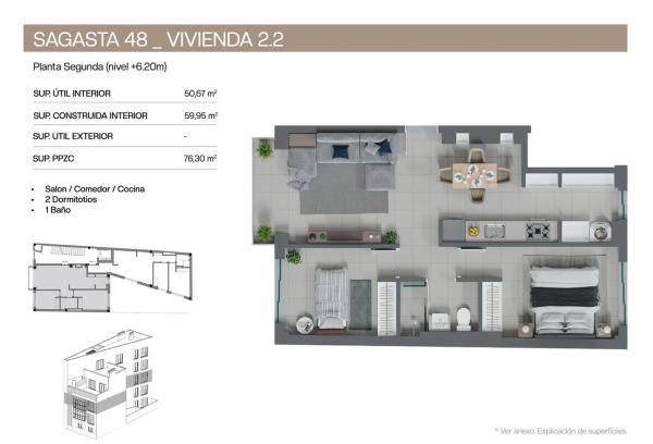 Piso en venta en Sagasta, 48