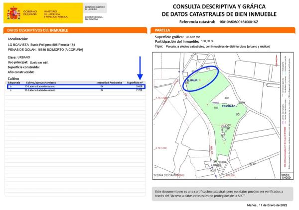 Terreno en Lugar Algaria, 13