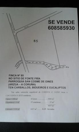 Terreno en sitio da fonte fría, parroquia de san cosme de oines, 85