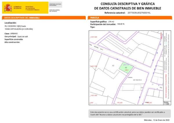 Terreno en calle Cedeira, 10