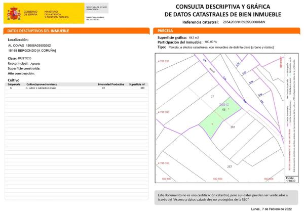 Terreno en Aldea Covas