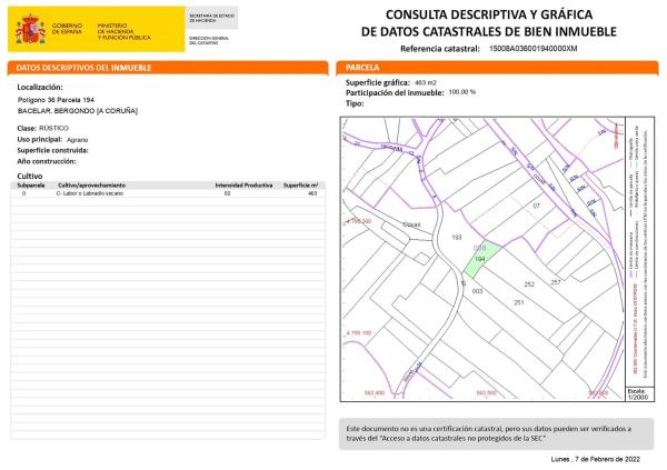 Terreno en Aldea Covas