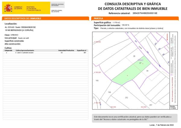 Terreno en Aldea Covas