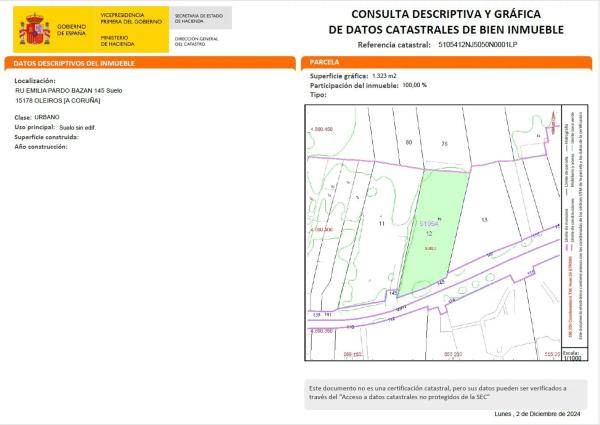 Terreno en avenida Emilia Pardo Bazán, 145