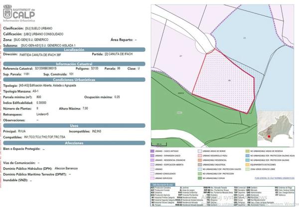 Terreno en Urbanización Canuta de Ifach, 38 f