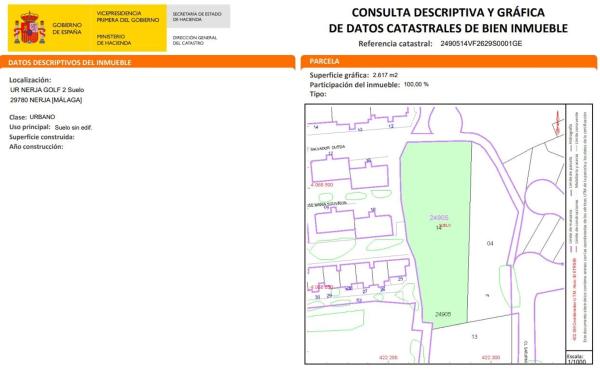 Terreno en Urbanizacion Nerja Golf