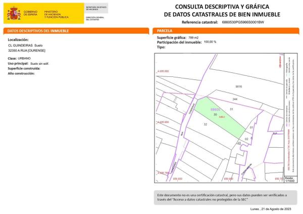Terreno en calle das Guindeiras, 21