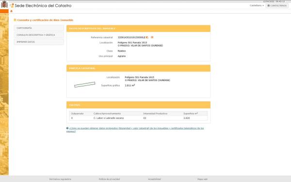 Terreno en o Padriño-Sandiás s/n