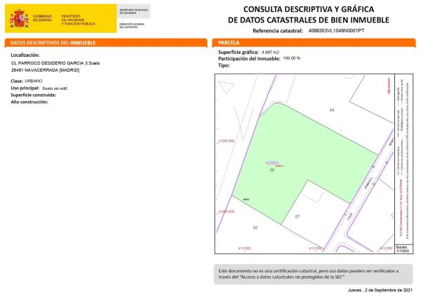 Terreno en calle del Párroco Desiderio García, 3