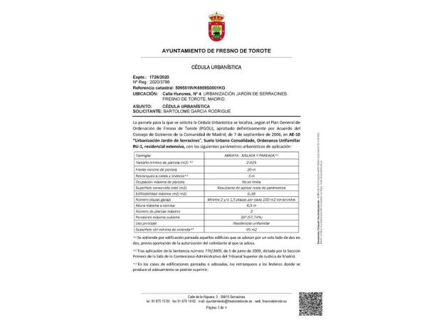 Terreno en Serracines