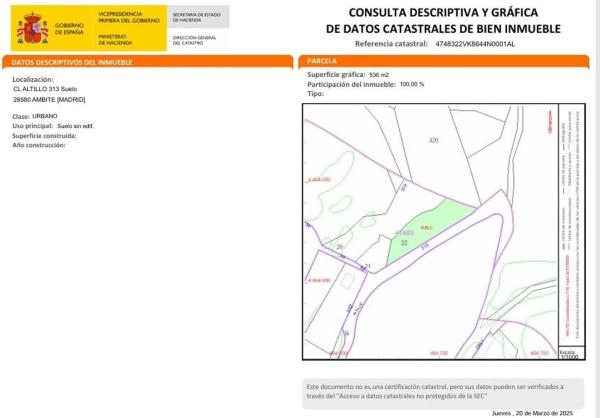 Terreno en calle Jesus Mauro de Madariaga