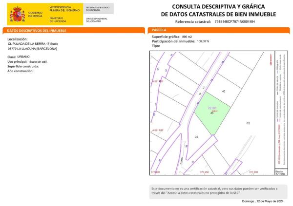 Terreno en calle Pujada de la Serra, 17
