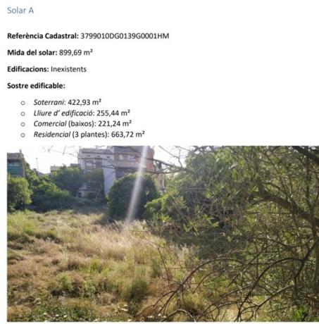 Terreno en Sagrada Familia