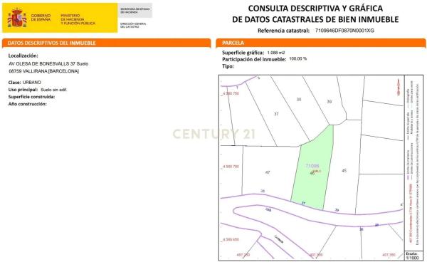Terreno en avenida Olesa de Bonesvalls, 37