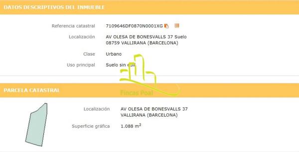 Terreno en avenida Olesa de Bonesvalls, 37