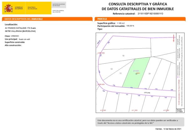 Terreno en avenida dels Païssos Catalans, 174