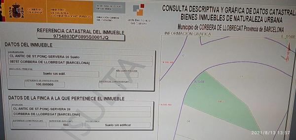 Terreno en calle Antic de Sant Ponç, 26