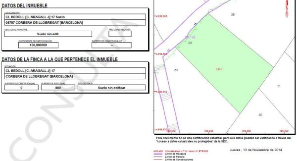 Terreno en calle del Bedoll, 17
