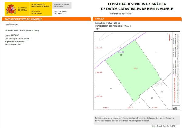 Terreno en calle de Santa Llúcia