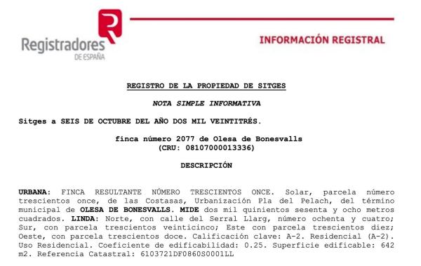 Terreno en calle Serral Llarg, 84