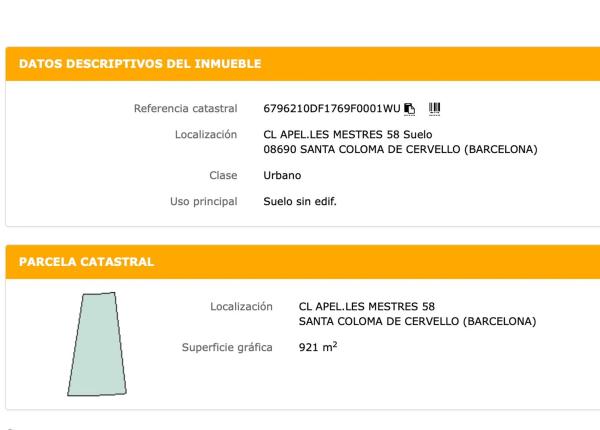 Terreno en calle Apel·les Mestres, 58