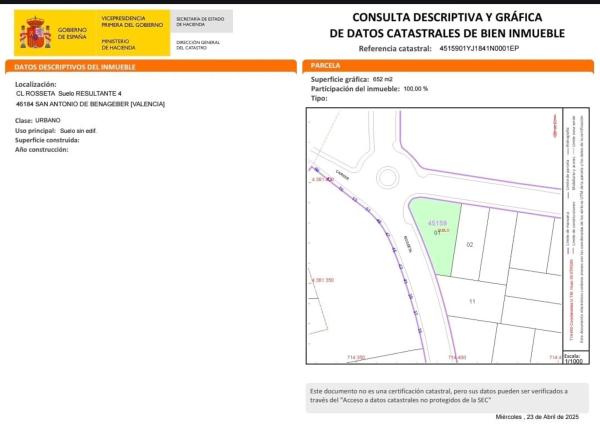 Terreno en calle Rosseta, 20