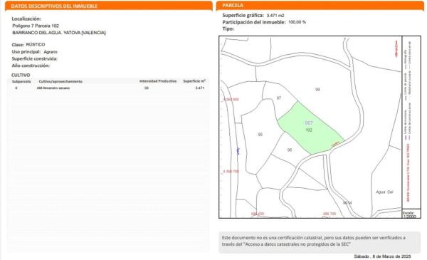 Terreno en calle Mijares, km 10