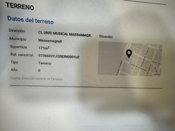 Terreno en calle de la Unió Musical de Massamagrell, 24