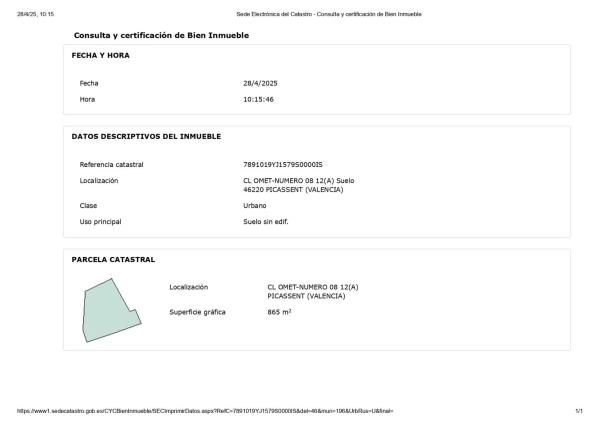 Terreno en Omet Carrer 8, 12