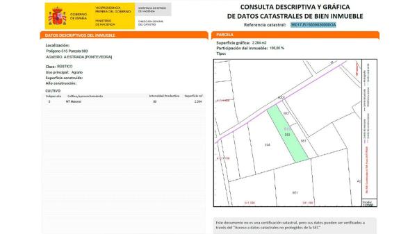 Terreno en Lugar Santeles Estrada Pontevedra s/n