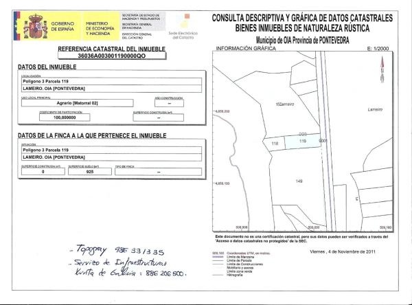 Terreno en camino Baiona - a Guarda, km 25